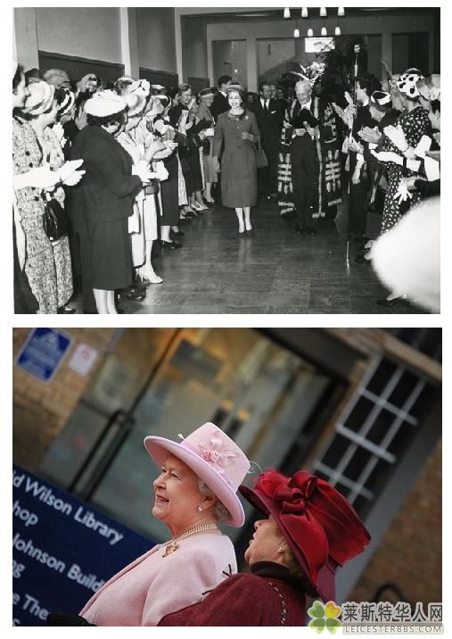 这两张英国女王的照片，不是在伦敦，而都在莱斯特的某个
